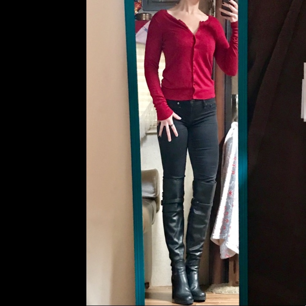 CLOSET CLOSEOUT!* EUC Express Red Cardigan- Sz Med